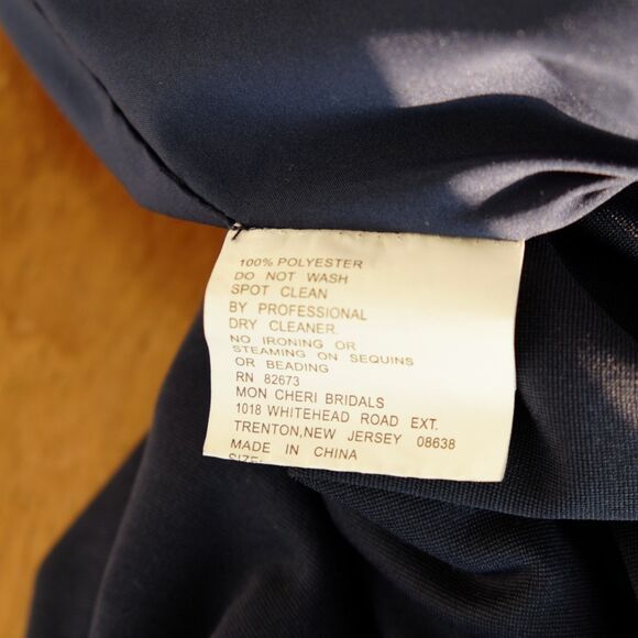 Cameron Blake by Mon Cheri Bridals Jumpsuit Sz 8 Navy Blue  *READ NOTES* - Picture 7 of 14